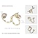 eManco Rings for Women Punk Statement Snake Double Fingers Alloy Jewelry Gold
