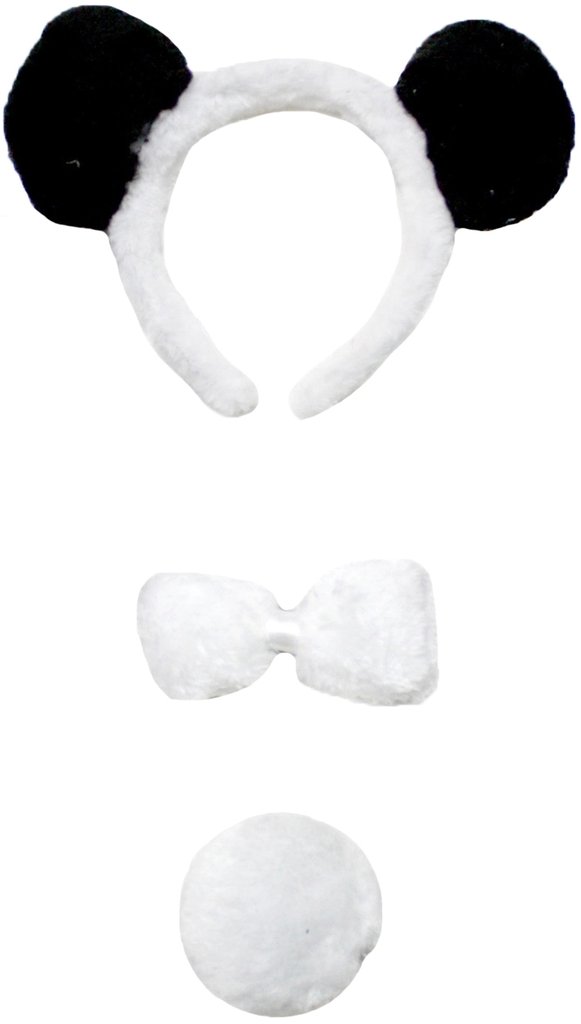 Petitebelle Headband Bowtie Tail Unisex 3pc Children Costume (Panda, One Size)