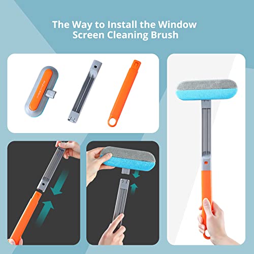 Window Screen Cleaner Tool IMHO Window Screen Cleaning Brush, 2 in 1
