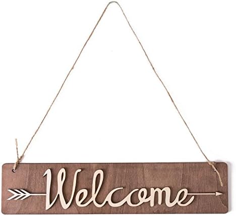 SL crafts Welcome Sign For Front Door, Wooden Welcome Hanging Sign,Welcome Door Sign, Wreath Welcome Sign, Wreath Sign, Front Door Sign, Rustic Welcome Sign