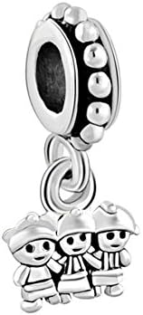 Three Cute Girl Dangle Beads fit Pandora Charm Bracelet Sale Cheap