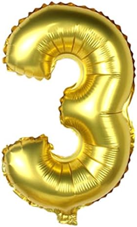 40" Giant Gold Foil Number 3 Balloon