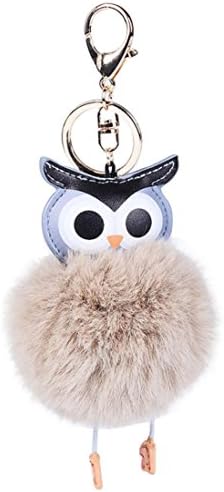 Unpara Owl Hair Ball Key Chain, Exquisite Car Bag Wild Plush Ornaments for Defferent Occasion