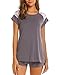Avidlove Pajamas Women's Short Sleeve Sleepwear Soft Pj Set(M,Gray)