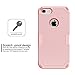 LONTECT for iPhone 8 Case, iPhone 7 Case Hybrid Heavy Duty Shockproof Full-Body Protective Case with Dual Layer [Hard PC+ Soft Silicone] Impact Protection for Apple iPhone 8/iPhone 7, Rose Gold