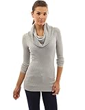 PattyBoutik Women's Crew Neck with Infinity Scarf Sweater