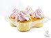 Chefible 4 Cupcake Container - Set of 12 | Four Cavity Plastic Disposable Cupcake Box, High Dome, Extra Sturdy and Stackable!