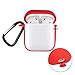 Airpods Case Holder Skin, Waterproof Protective Shock Silicone Charging Cover with Anti-Lost Strap and Keychain for Apple Airpod (Red)