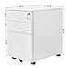 SONGMICS Steel File Cabinet 3 Drawer with Lock Mobile Pedestal Under Desk Fully Assembled Except Casters White UOFC60WT