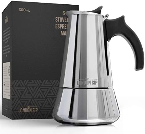 London Sip Stainless Steel Espresso Maker 6-cup, Silver | Pricepulse