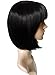 Another Me Wig Women's Glossy Black Short Bob Wig Ultra Soft Neat Bangs Heat Resistant Fiber Party Cosplay Accessories