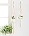 Mkono Small Macrame Hanging Planter with Ceramic Plant Pot 25 Inch