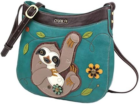 Chala Handbags Sloth Crescent Crossbody Handbag Purse, Sloth Lovers