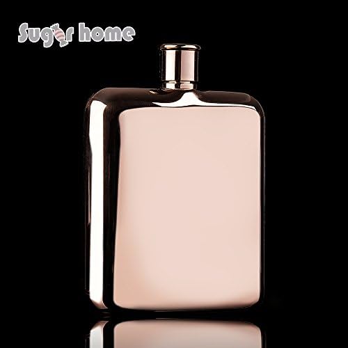 sugar home Mirror Polish Flask,Gold,Rose Gold,Silver (Rose Gold)