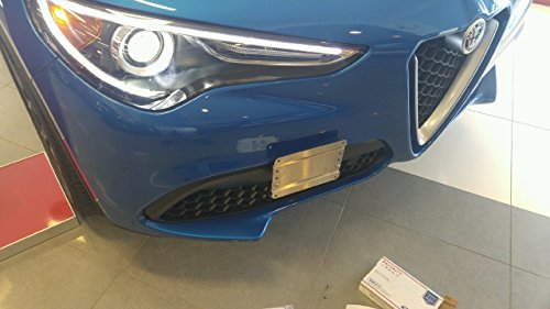 GMG Motorsports NO Holes License Plate Bracket Kit for The ALFA Romeo Stelvio Models No Drill Tow Hook License Plate Mount