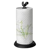 Rooster Paper Towel Holder in Black