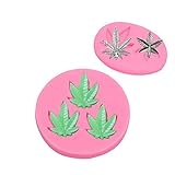 Fewo 3 Pack Marijuana Leaf Chocolate Candy Molds Maple Leaf Silicone Molds for Edible Jello Gummy Butter Fat Bomb Baking Cake Cookie Brownies Making Mini Soap Crayon Melts