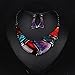 Hamer Women's Multi-color Crystal Choker Statement Necklace and Earrings Sets Pendant Jewelry