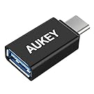AUKEY USB C to USB 3.0 Adapter, SuperSpeed USB Type C Adapter for MacBook Pro, Samsung Note 8 S8 S8+, Google Pixel 2 XL, Nexus 6P 5X, LG V20 G5, HTC 10 (Black)