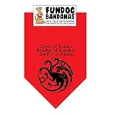 Lover of Treats, Breaker of Leashes, Sniffter of Bums Dog Bandana (Game of Thrones - Targaryen) (One Size Fits Most for Medium to Large Dogs)
