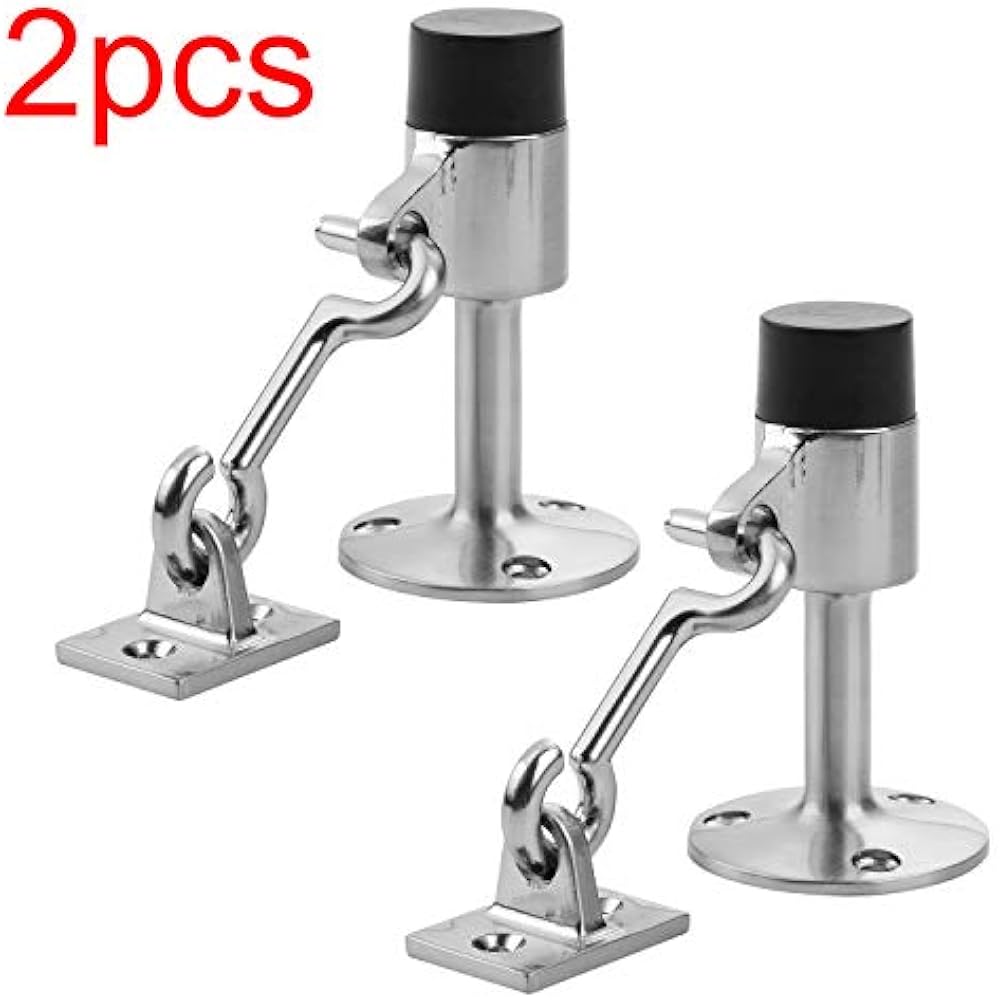 Modern Door Stopper With Hook, Stainless Steel Sound