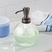 iDesign York Bathroom Vanity Glass Apothecary Jar for Cotton Balls, Swabs, Cosmetic Pads - Short, Clear/Bronze