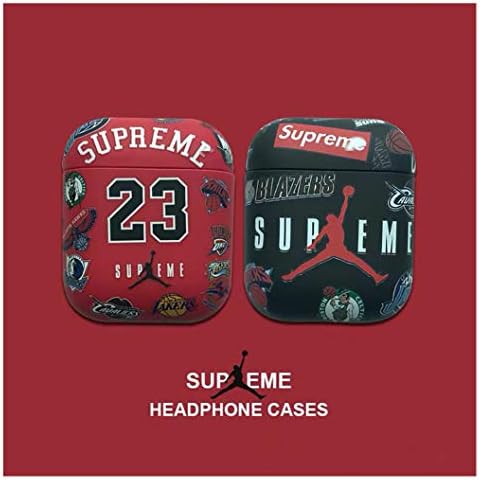 Airpods Self-Design Street Fashion Air Jordan NBA Team Logo Protective Cases (Red)