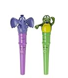 Jiggles Massager Elephant and Gator Chewable Oral Massager Variable Speed (Pair of 2) BPA/Phthalate/Latex-Free