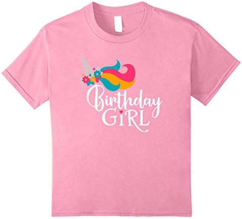 Kids Unicorn Birthday Girl party favor Gift Pony Girls T-Shirt 12 Pink