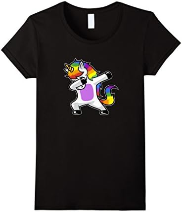 Womens Unicorn Dab Shirt Large Black