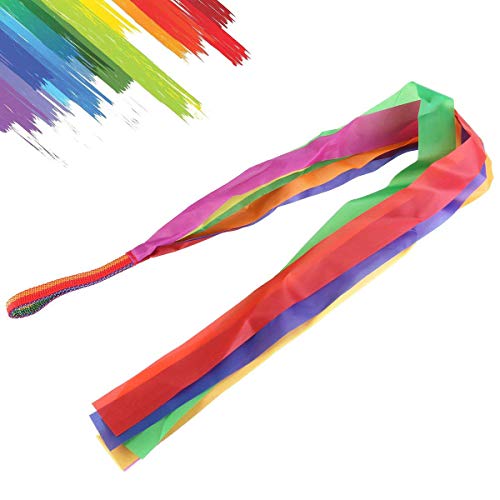 Yoogeer 12Pcs Dance Rainbow Ribbon Streamer Gym Ballet Cheerleading Prop for Kids Children - Thumbnail 3