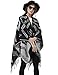 Womens Winter Knitted Poncho Cape Shawls Cardigans Sweater Pashmina Tassel Wraps,color black, One size