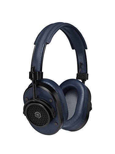 Master & Dynamic MH40 Premium Over-Ear Headphones, Award-Winning Closed-Back Wired Headphones with Superior Sound Quality, Black Metal/Navy Leather