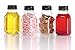 (8) 8 oz. Clear Food Grade Plastic Juice Bottles 8 oz. with Caps (8/pack) (8 oz., Black Lids)
