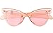 Beison Classic Womens Cat Eye Glasses Sunglasses Tinted Lens UV400 Protection (Pink frame / Pink lens, 50mm)