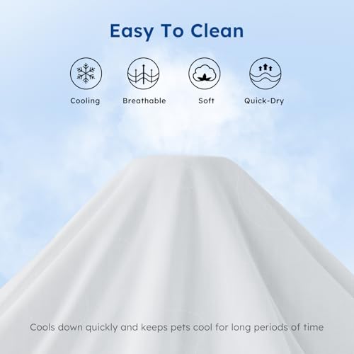 ZOMISIA Cooling Blanket for Dogs, Q-MAX>0.4 Cooling Mat, 127 x 102 cm, Grey | Summer self-cooling, large dogs, washable dog cooling mat, grey cooling blanket, for sofa dog bed, home and on the go