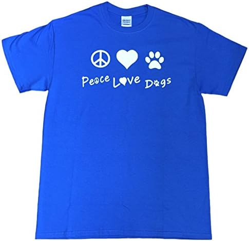 Peace Love Dogs Adult Unisex Rescue T-shirt (Large, Royal Blue)