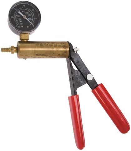 The Phenom Solid Brass Cylinder and Steel Handle Frame Hand Operated Design Vacuum Pump Pressure Gauge with Dual Calibration Vacuum Gauge, 0-30 in Hg, 0-760 mm Hg by The Phenom