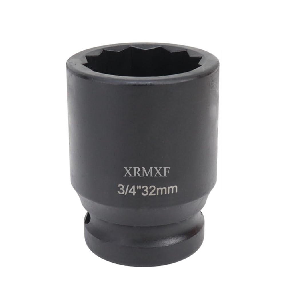 XRMXF 3/4" Square Drive Impact Socket, 12 Point, Cr-Mo Steel,32mm