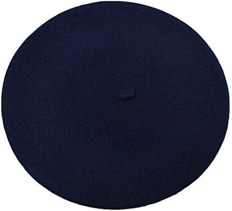 Dreamkai French Beret Hat Winter Warm Cap Solid Color Wool Beanie for Women Girls Lady