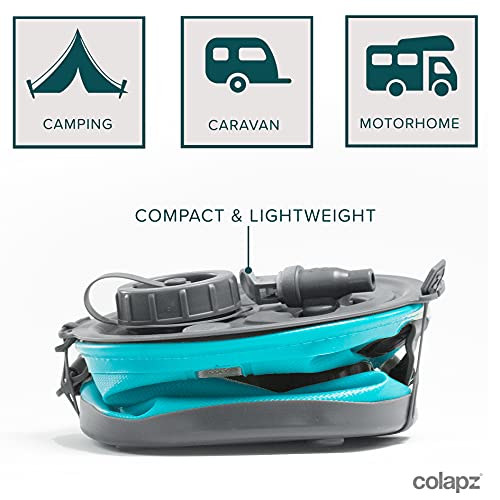Colapz 8L 2-in-1 Collapsible Water Container with Tap & Lid – BPA-Free Camping Water Carrier & Folding Bucket – Portable Camping Water Dispenser for Caravan, Campervan & Outdoor Use