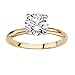Lux 18K Yellow Gold-plated Round Cubic Zirconia Solitaire Engagement Ring