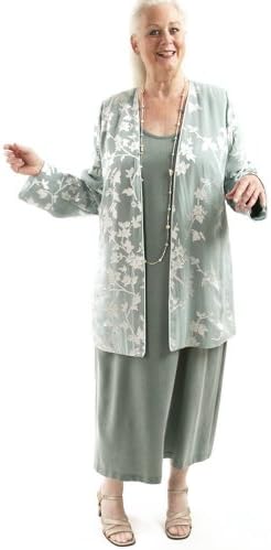 Peggy Lutz Plus Women's Gabrielle Jacket Silk Diamante-XXS (12/14)-Sage Silver