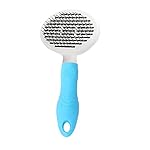 YGR Pet Grooming Comb, Undercoat & Mat Brush Knot out for Dogs, Cats, Rabbits,Self Cleaning Slicker brush for dog , cat (Blue)