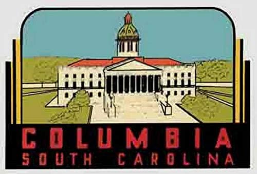 Columbia South Carolina Vintage Travel Decal Sticker Souvenir