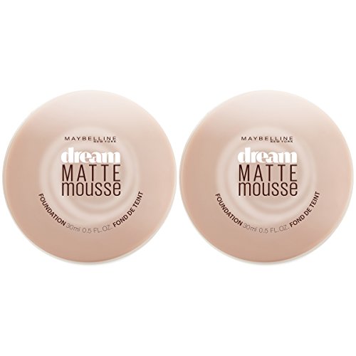 Maybelline New York Dream Matte Mousse Foundation Makeup, Porcelain Ivory, 2 Count