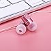 Earbuds In Ear Headphones Earphones Metal Noise Isolatingfor iPhone iPad iPod Android Smartphones Tablets Laptop Mac Computer MP3/4 Mic Controller Rose Gold Headset Built-in Mic 3.5mm