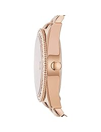 Fossil - Reloj de pulsera pequeño y redondo, tono oro rosa