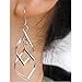 Isenretail Sterling Silver Fashion Earrings for Woman and Girls Double Twist Wave Long Tassels Drop Dangle Earring