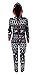 FISACE Women's Snow Deer Zip-up Christmas Hoody Jumpsuit Holiday Pajamas
